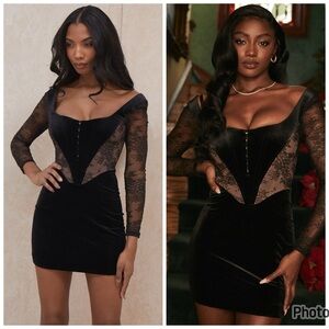 House of CB Black Lace Mini Dress